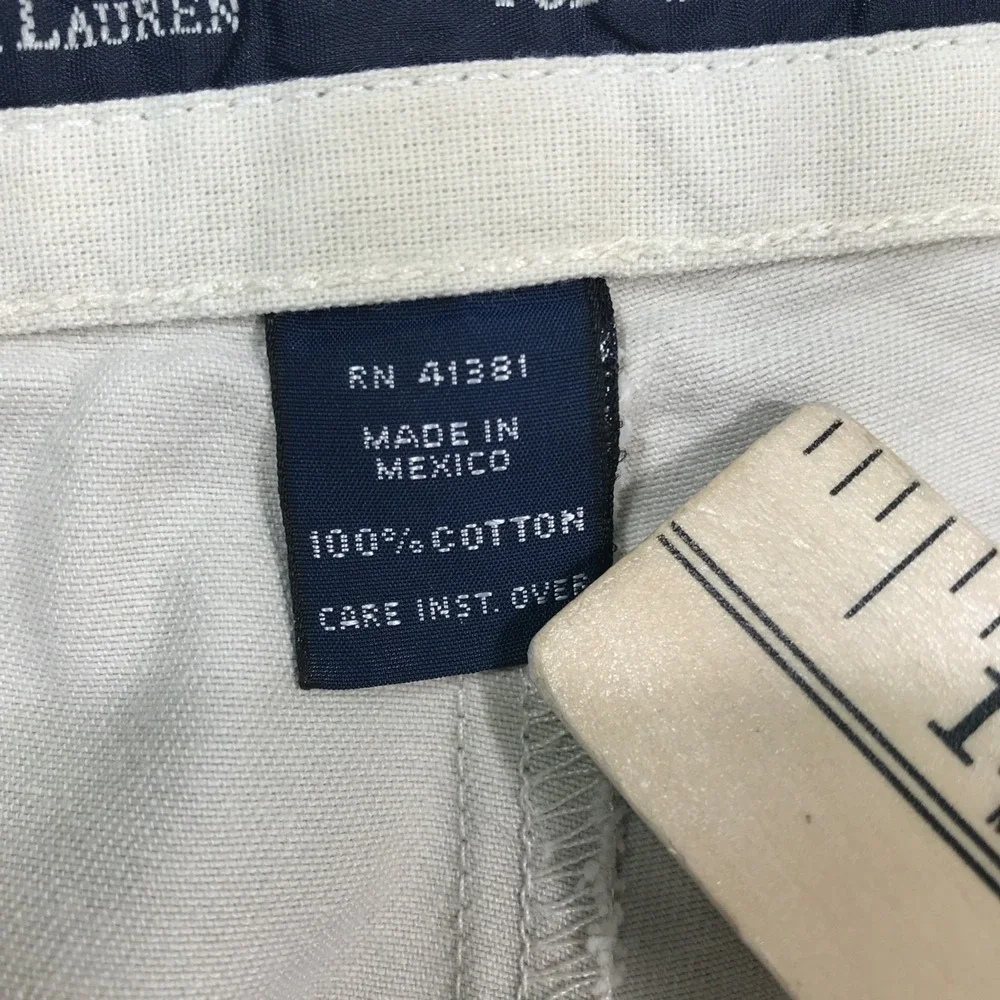 Vintage Polo Ralph Lauren Chino Pants 40x30 Beige Heavy Twill Cotton Pleated 90s